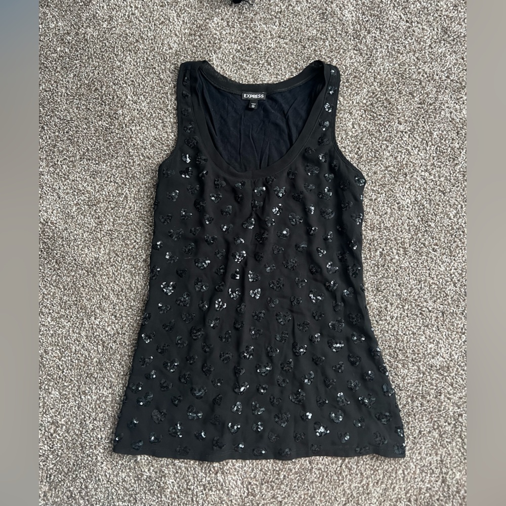 Express sequin heart too